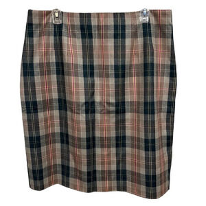Vintage JG Hook Wool A-Line Pencil Skirt Women Size 16 Plaid Lined